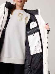 Baker by Ted Baker Cream Shower Resistant Padded Belted Parka - Image 5 of 14