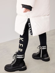 Baker by Ted Baker Cream Shower Resistant Padded Belted Parka - Image 7 of 14