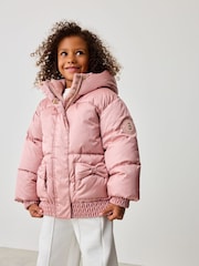 Baker by Ted Baker Pink Shower Resistant Bow Pocket Padded Coat - Image 1 of 17