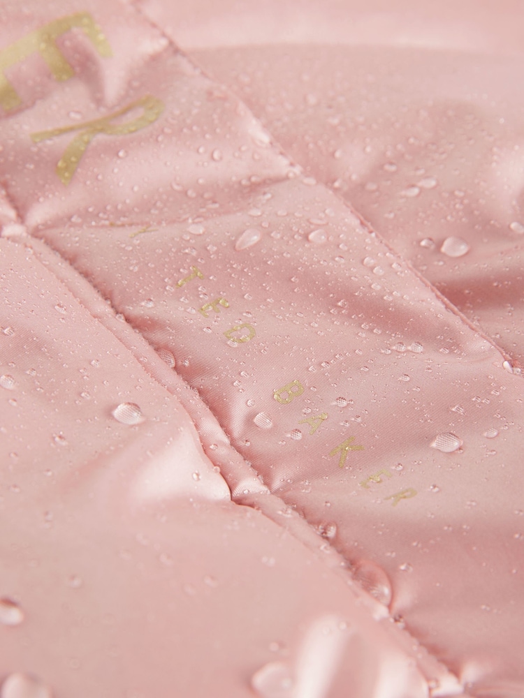 Baker by Ted Baker Pink Shower Resistant Bow Pocket Padded Coat - Image 13 of 17