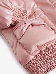 Baker by Ted Baker Pink Shower Resistant Bow Pocket Padded Coat - Image 15 of 17