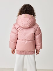 Baker by Ted Baker Pink Shower Resistant Bow Pocket Padded Coat - Image 2 of 17