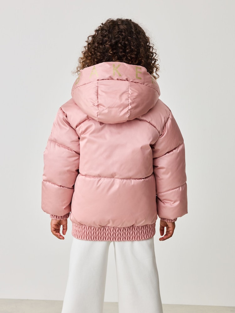 Baker by Ted Baker Pink Shower Resistant Bow Pocket Padded Coat - Image 2 of 17