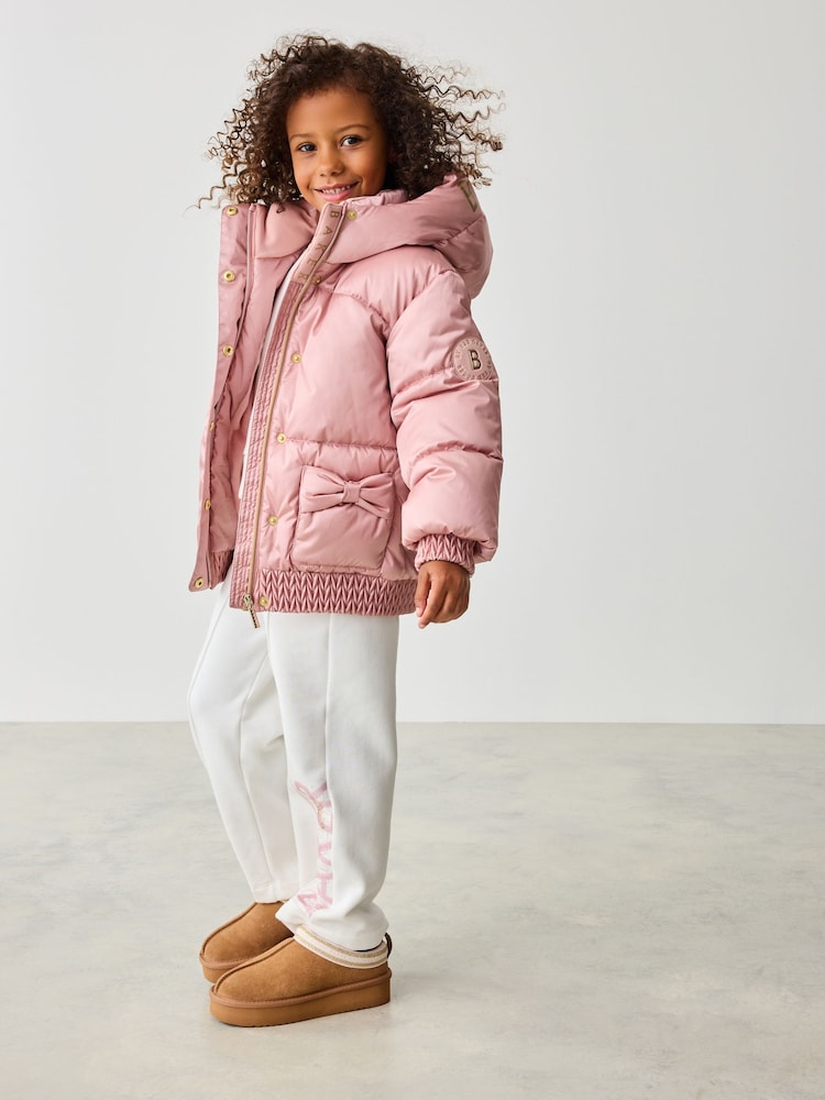 Baker by Ted Baker Pink Shower Resistant Bow Pocket Padded Coat - Image 3 of 17