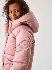 Baker by Ted Baker Pink Shower Resistant Bow Pocket Padded Coat - Image 4 of 17
