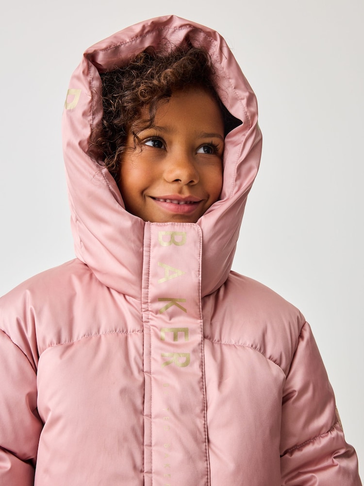 Baker by Ted Baker Pink Shower Resistant Bow Pocket Padded Coat - Image 5 of 17