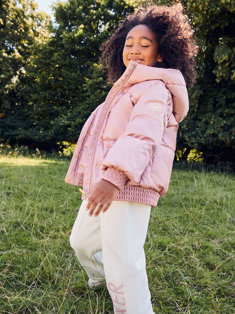 Baker by Ted Baker Pink Shower Resistant Bow Pocket Padded Coat - Image 7 of 17