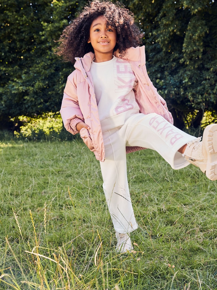 Baker by Ted Baker Pink Shower Resistant Bow Pocket Padded Coat - Image 9 of 17