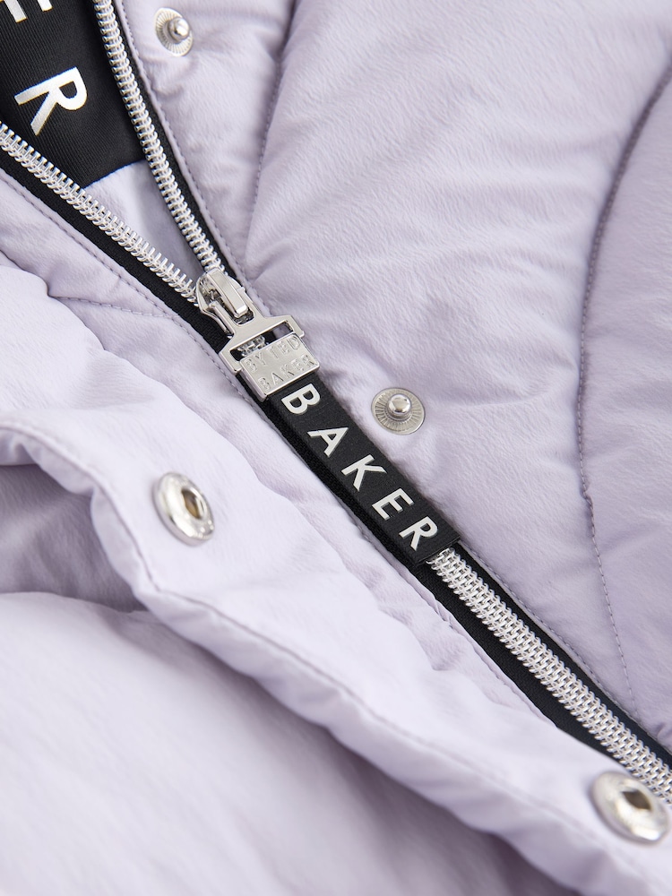 Baker by Ted Baker Lilac Purple Shower Resistant Short Padded Coat - Image 13 of 13