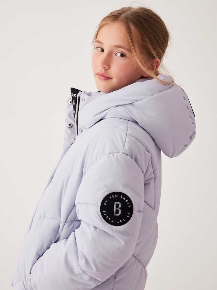 Baker by Ted Baker Lilac Purple Shower Resistant Short Padded Coat - Image 2 of 13