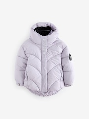 Baker by Ted Baker Lilac Purple Shower Resistant Short Padded Coat - Image 7 of 13