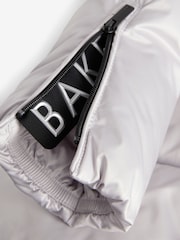 Baker by Ted Baker Shower Resistant Silver Pearl Branded Padded Coat - Image 10 of 11
