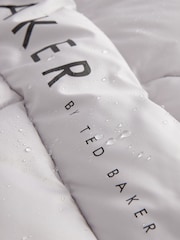 Baker by Ted Baker Shower Resistant Silver Pearl Branded Padded Coat - Image 8 of 11