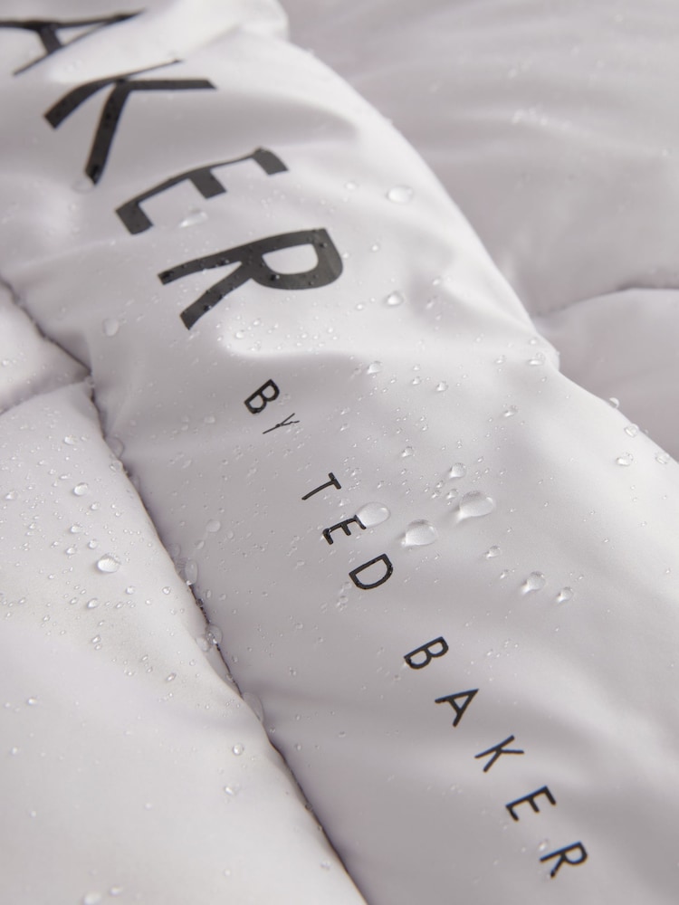 Baker by Ted Baker Shower Resistant Silver Pearl Branded Padded Coat - Image 8 of 11