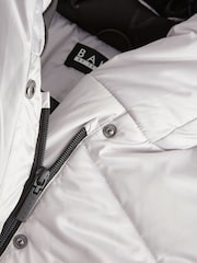 Baker by Ted Baker Shower Resistant Silver Pearl Branded Padded Coat - Image 9 of 11