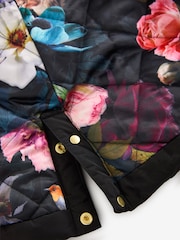 Baker by Ted Baker Shower Resistant Bow Longline Belted Black Coat - Image 14 of 15