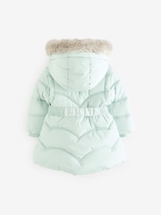 Baker by Ted Baker Mint Green Shower Resistant Bow Belted Padded Coat - Image 12 of 20