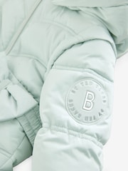Baker by Ted Baker Mint Green Shower Resistant Bow Belted Padded Coat - Image 16 of 20