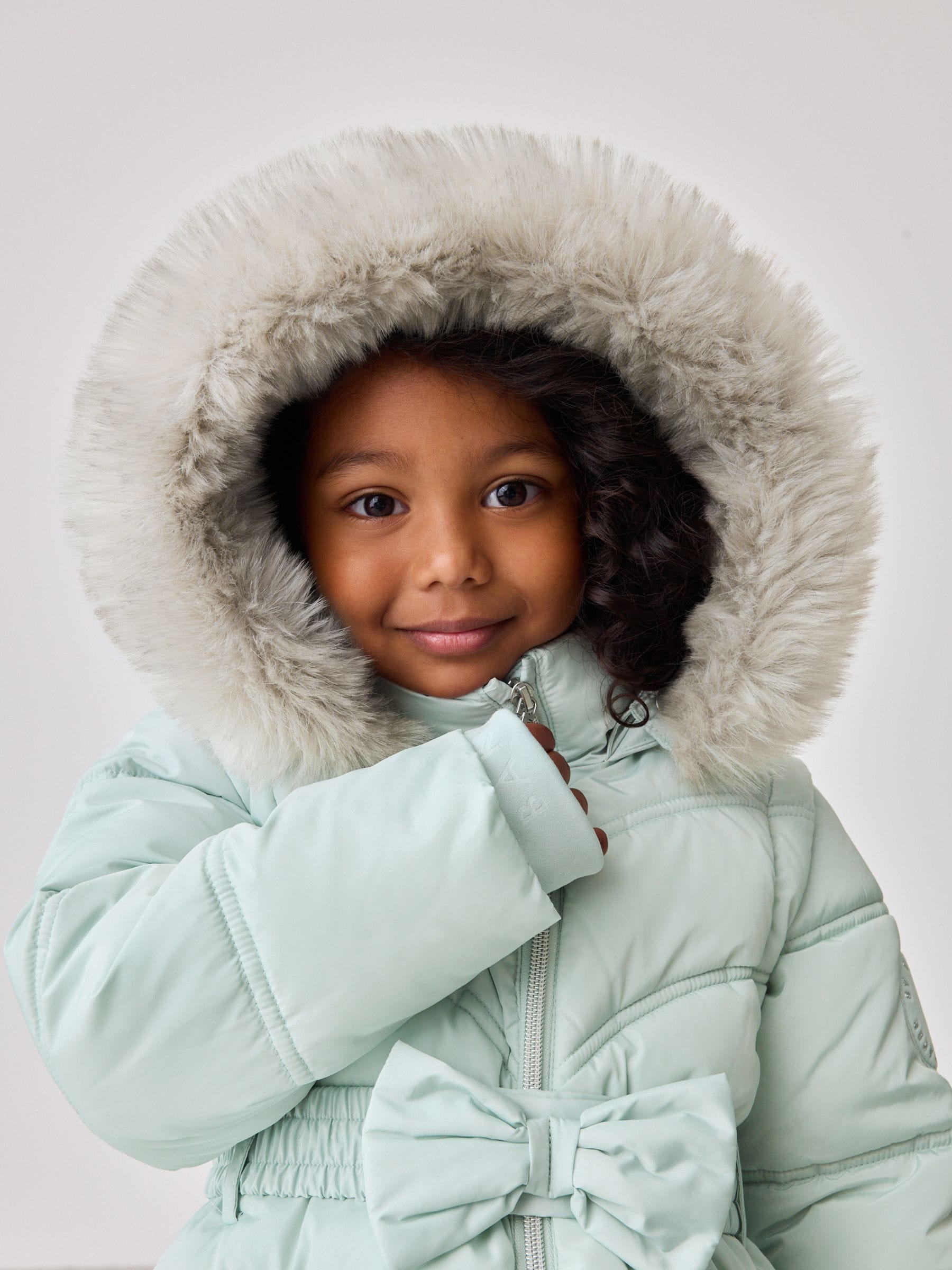 Buy Baker by Ted Baker Shower Resistant Pink Bow Belted Padded Coat from the Next UK online shop