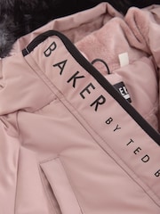 Baker by Ted Baker Pink Shower Resistant Padded Longline Parka - Image 13 of 19