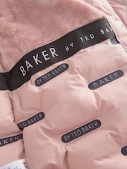Baker by Ted Baker Pink Shower Resistant Padded Longline Parka - Image 14 of 19