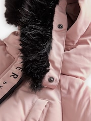 Baker by Ted Baker Pink Shower Resistant Padded Longline Parka - Image 19 of 19