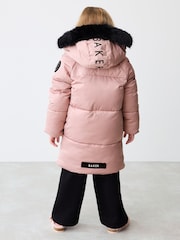 Baker by Ted Baker Pink Shower Resistant Padded Longline Parka - Image 4 of 19