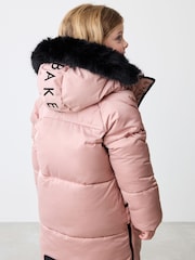 Baker by Ted Baker Pink Shower Resistant Padded Longline Parka - Image 5 of 19