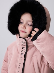 Baker by Ted Baker Pink Shower Resistant Padded Longline Parka - Image 8 of 19