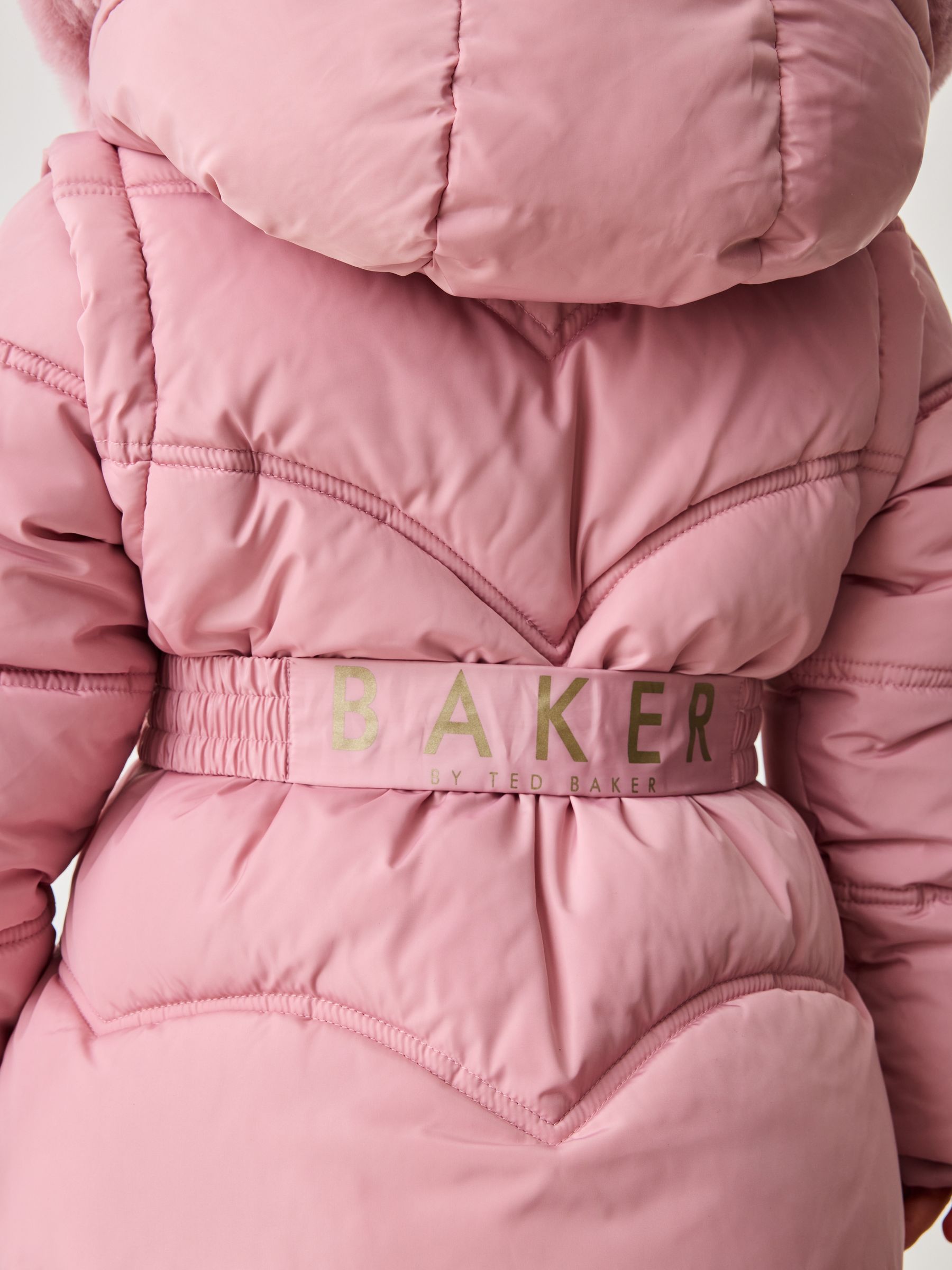 Buy Baker by Ted Baker Shower Resistant Pink Bow Belted Padded Coat from Next USA