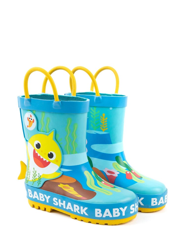 Vanilla Underground Blue Baby Shark Kids Character Wellies - Image 2 of 5 Vanilla Underground Blue Baby Shark Kids Character Wellies - Image 2 of 5