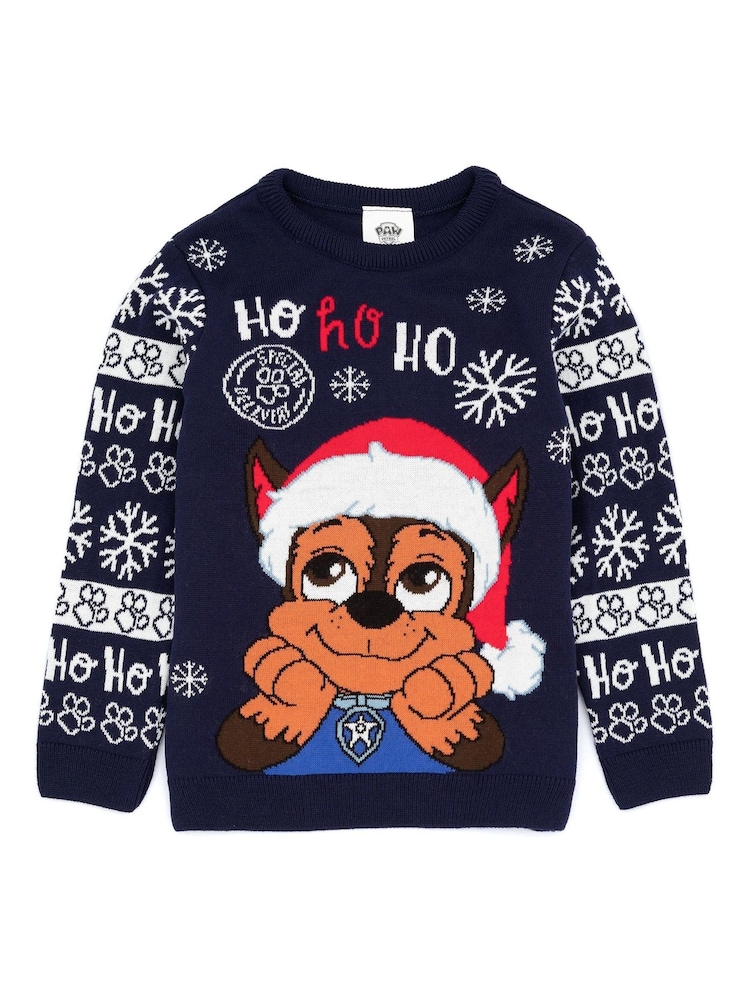 Vanilla Underground Blue Paw Patrol Kids Xmas Jumper - Image 1 of 5