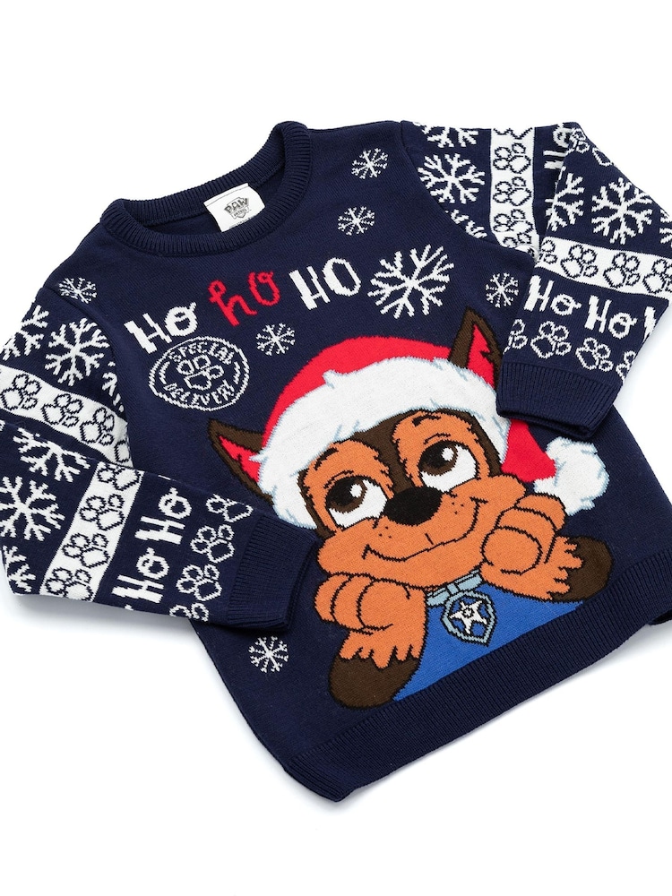 Vanilla Underground Blue Paw Patrol Kids Xmas Jumper - Image 2 of 5