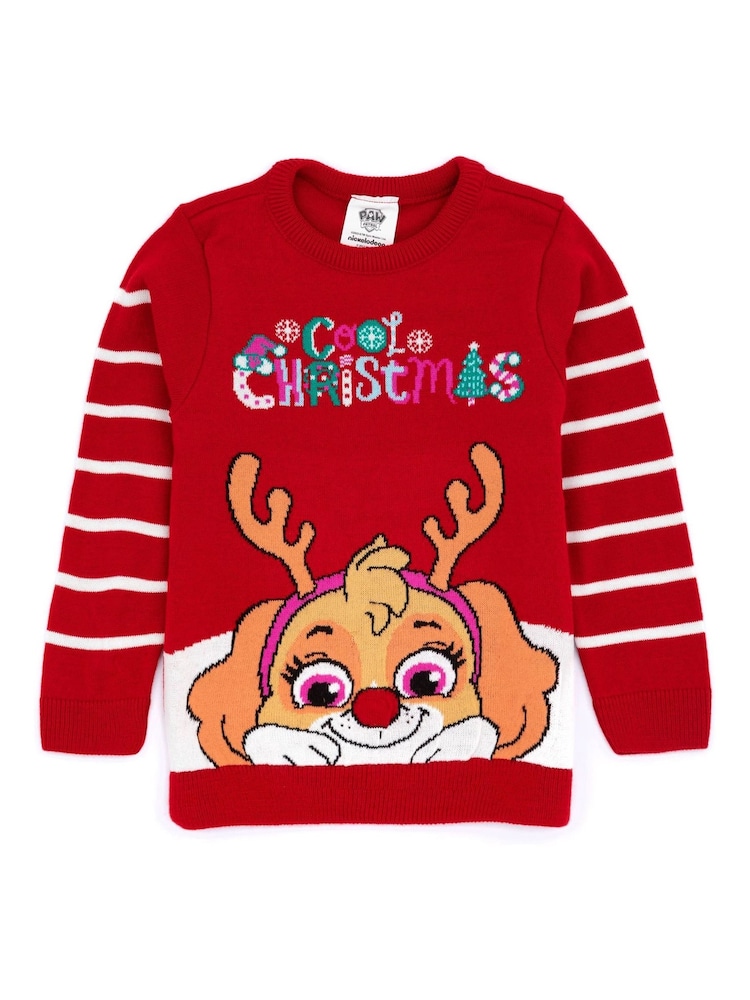 Roșu cu model Paw Patrol - Pulover pentru copii cu model Vanilla Underground Xmas - Imaginea 1 din 5