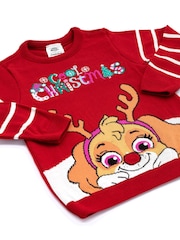 Roșu cu model Paw Patrol - Pulover pentru copii cu model Vanilla Underground Xmas - Imaginea 3 din 5