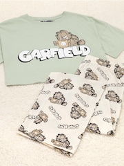 Vanilla Underground Green Garfield Long Leg Pyjamas Set - Image 1 of 5
