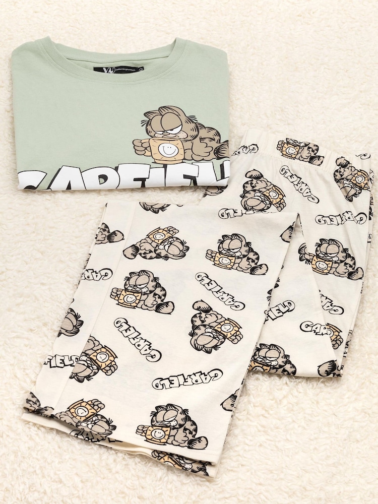 Vanilla Underground Green Garfield Long Leg Pyjamas Set - Image 2 of 5