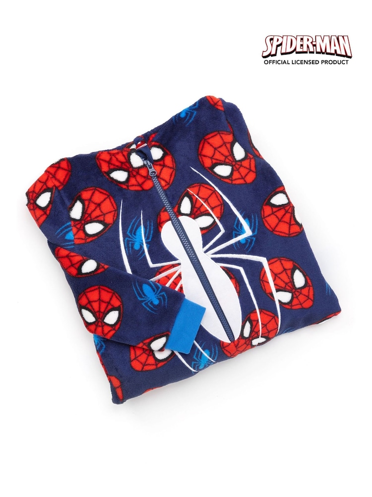 Vanilla Underground Blue Spiderman Fleece All-In-One - Image 2 of 6
