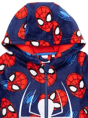 Vanilla Underground Blue Spiderman Fleece All-In-One - Image 3 of 6