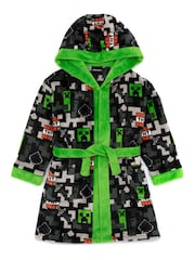Vanilla Underground Black Minecraft Unisex Kids Fleece Dressing Gown Robe - Image 1 of 7