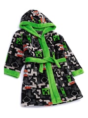 Vanilla Underground Black Minecraft Unisex Kids Fleece Dressing Gown Robe - Image 2 of 7
