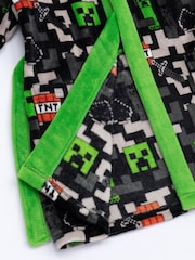 Vanilla Underground Black Minecraft Unisex Kids Fleece Dressing Gown Robe - Image 3 of 7