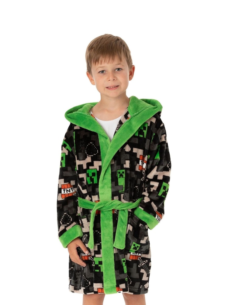 Noir Minecraft - Peignoir Vanilla Underground unisexe en polaire pour enfant - Image 5 of 7