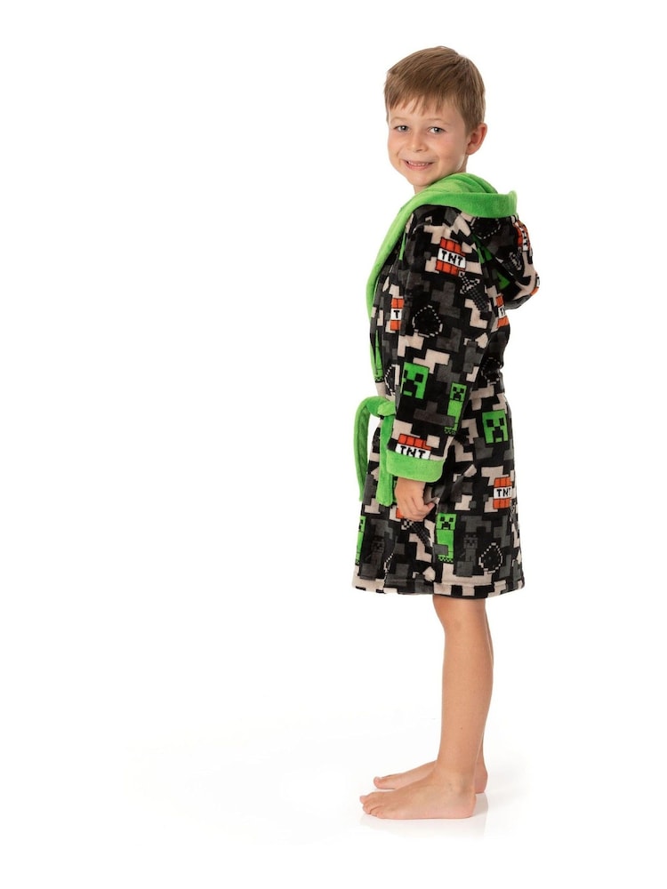Noir Minecraft - Peignoir Vanilla Underground unisexe en polaire pour enfant - Image 6 of 7