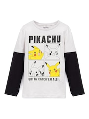 Vanilla Underground Grey Pokemon 100% Cotton Long-Sleeved Character T-Shirt - Image 1 of 5