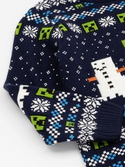 Vanilla Underground Blue Minecraft Kids Christmas Jumper - Image 5 of 5