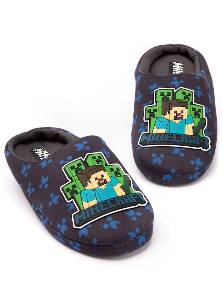 Vanilla Underground Blue Minecraft Winter Slippers - Image 1 of 5