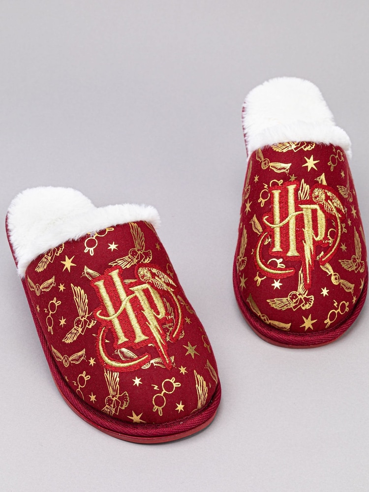 Vanilla Underground Red Harry Potter Fluffy Womens Slippers - Image 1 of 5