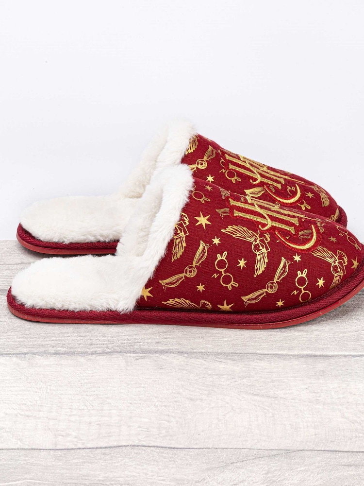 Vanilla Underground Red Harry Potter Fluffy Womens Slippers - Image 2 of 5