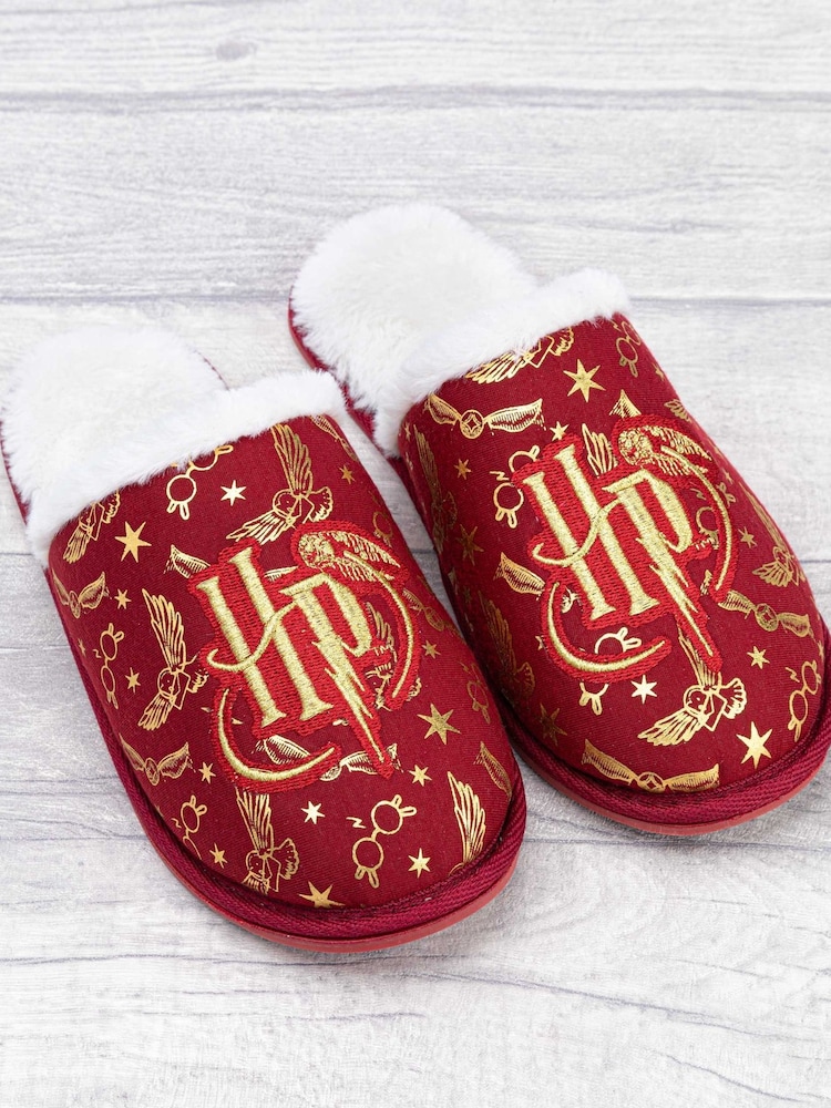 Vanilla Underground Red Harry Potter Fluffy Womens Slippers - Image 3 of 5